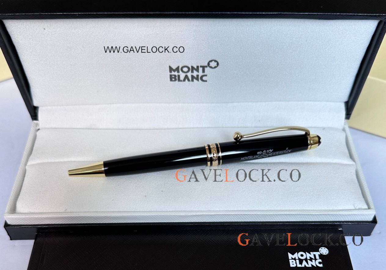 Copy Mont blanc Small Meisterstuck 100 Anniversary Ballpoint Gold-Black